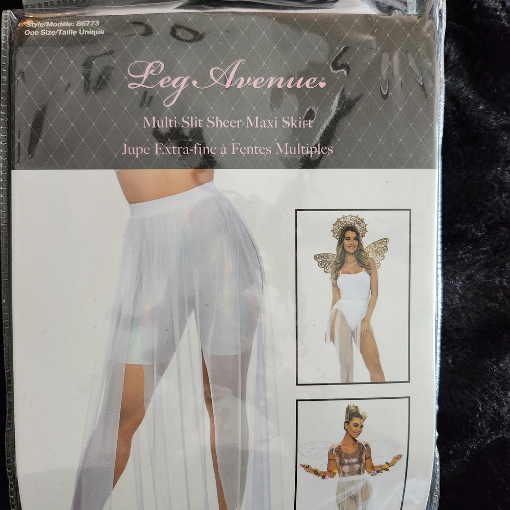 Leg Avenue White Sheer Maxi Skirt